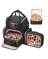 Byootique Double Layer Nail Polish Case Storage Organizer With 2 Removable Bags