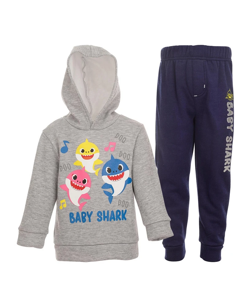 Pinkfong Toddler Boys Baby Shark Fleece Pullover Hoodie and Pants Outfit Set Infant to Toddler