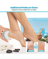 Skonyon Foot Spa Massager Tub with Removable Pedicure Stone and Massage Beads-Blue