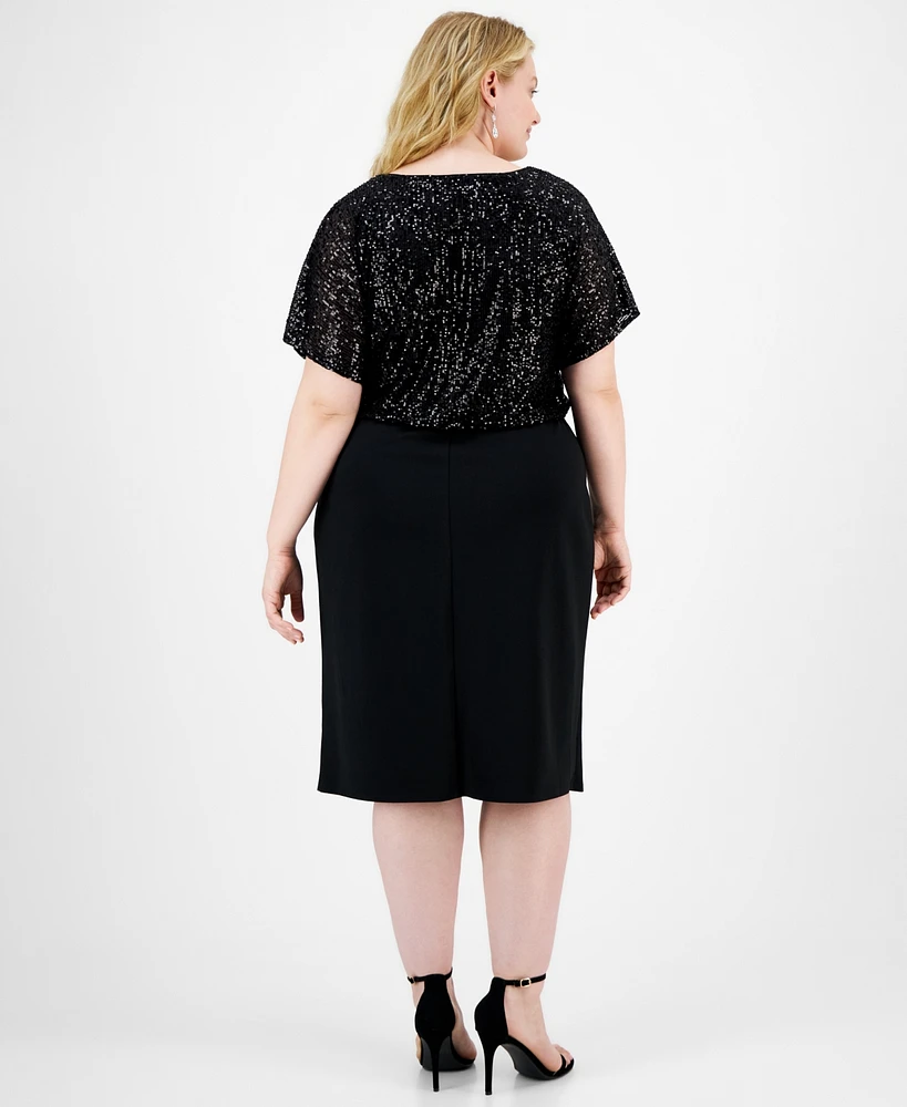 Connected Plus Sequined Sheath Dress