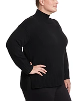 Joseph A Plus Plush Tunic Mock Neck Sweater