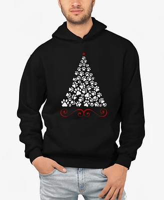 La Pop Art Men's Paw Christmas Tree Word Hooded Sweatshirt