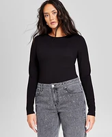 And Now This Women's Ponte Crewneck Long-Sleeve Bodysuit, Created for Macy's