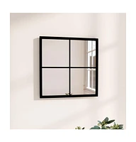 vidaXL Wall Mirror Black 15.7"x15.7" Metal