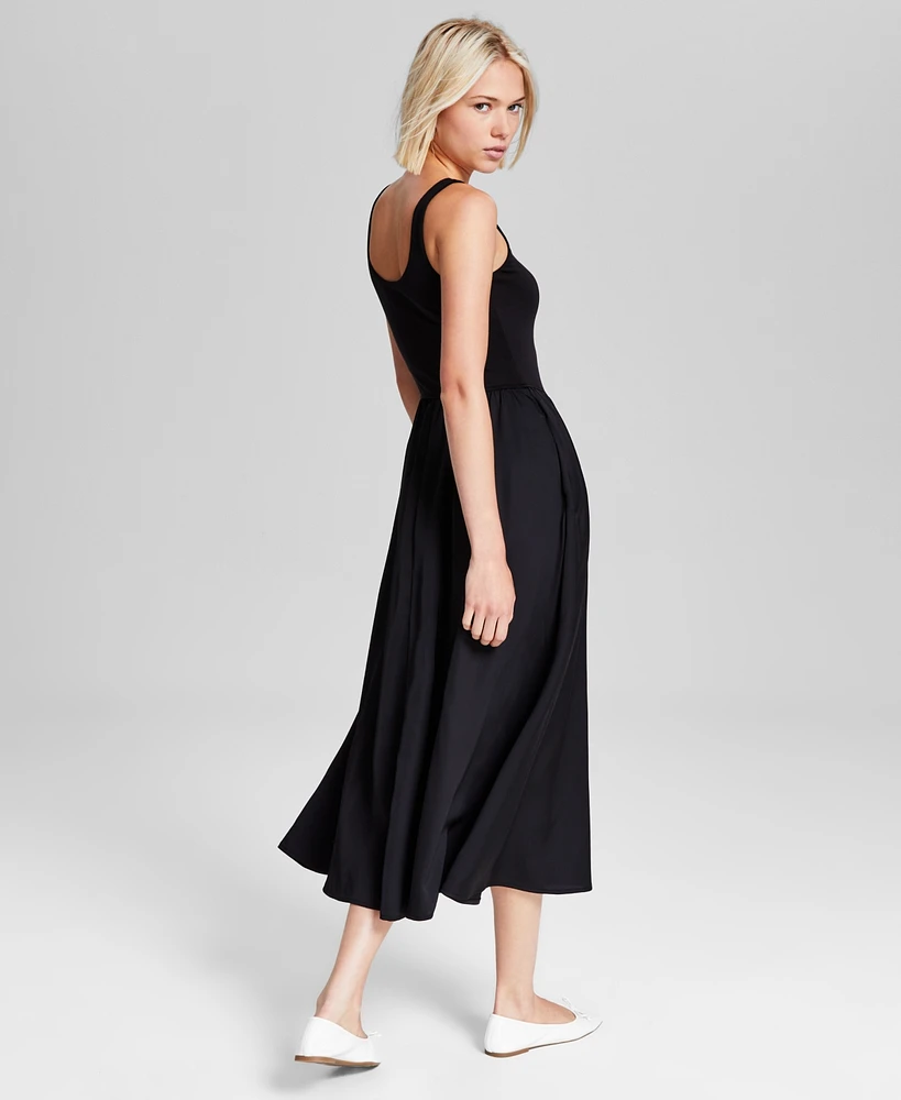And Now This Women's Scoop-Neck Mixed-Media Dress, Created for Macy's