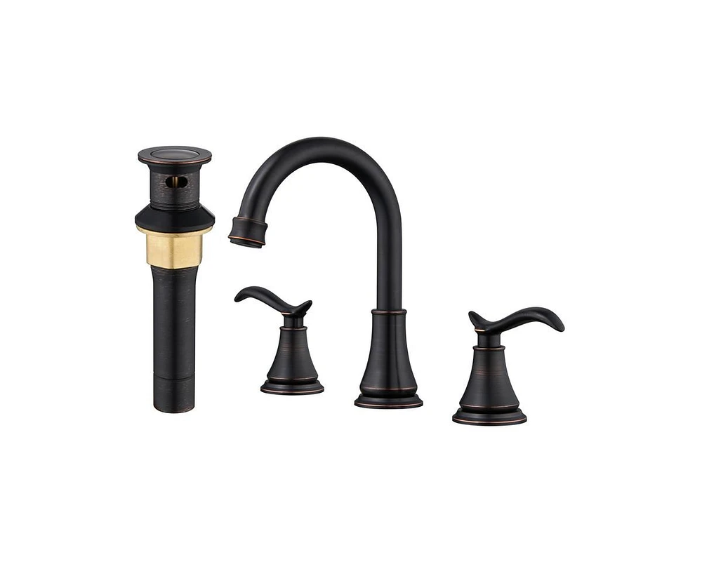 Casainc 8-inch Widespread Faucet 2-handle Bathroom with Drain