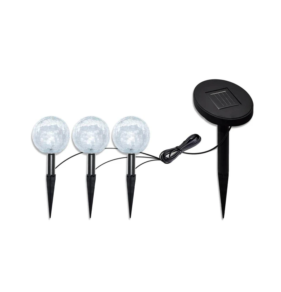 vidaXL Solar Bowl 3 Led Garden Lights with Spike Anchors & Solar Panel