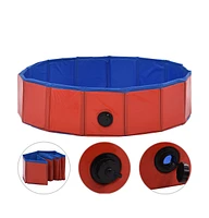 vidaXL Foldable Dog Swimming Pool 31.5"x7.9" Pvc