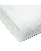 Chanasya Premium Cable Knit Embossed Faux Fur Throw Blanket