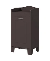 Homcom Tilt-out Laundry Storage Cabinet with Hamper Compartment, Coffee