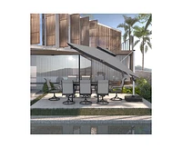 Casainc 11 Ft Square Double Top Patio Cantilever Umbrella, Navy Blue