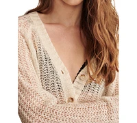 Lucky Brand Women's Open Knit Button-Front Cardigan