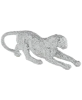 Studio 55D Silver Prowling Leopard 17 1/2" Wide Accent Sculpture