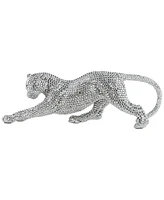 Studio 55D Silver Prowling Leopard 17 1/2" Wide Accent Sculpture