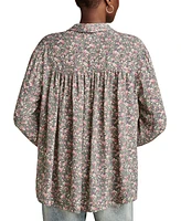 Lucky Brand Women's Printed Pleated Back Shirt