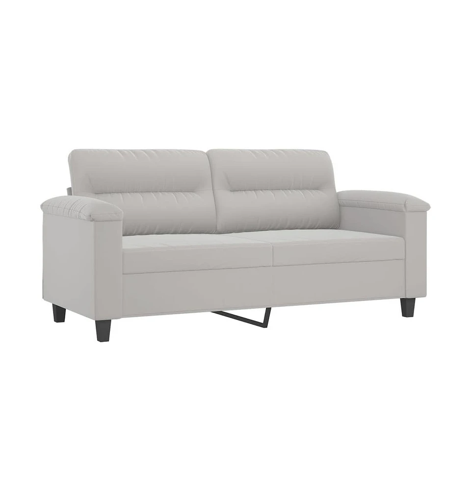 vidaXL 2-Seater Sofa Light Gray 55.1" Microfiber Fabric