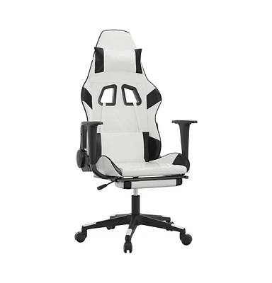 vidaXL Gaming Chair with Footrest and Faux Leather