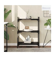 vidaXL Bookcase 3-Tier Black 23.6"x11.8"x33.9" Engineered Wood