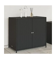 vidaXL Patio Storage Cabinet 32.7"x17.7"x29.9" Poly Rattan