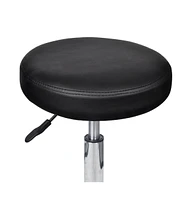 vidaXL Office Stool Black Faux Leather