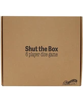 Pacific Shore Games 6 Player 14 in. Shut The Box Board Game, Walnut Stained Wood