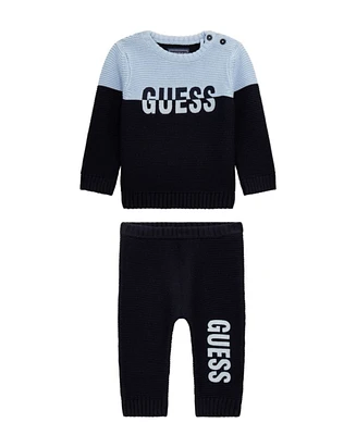 Guess Baby Boy Knit Long Sleeve Sweater Pant Set