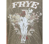 Frye Women's Stonewashed Rolled Cuff Logo Graphic T-Shirt