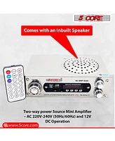 5 Core Amplifier Home Audio 400W in-Built Speaker Mini Stereo Dual Channel Lcd Display Tf Aux Usb