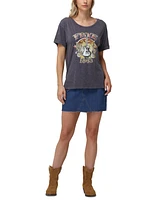 Frye Women's Stonewashed Rolled-Cuff Graphic Tee