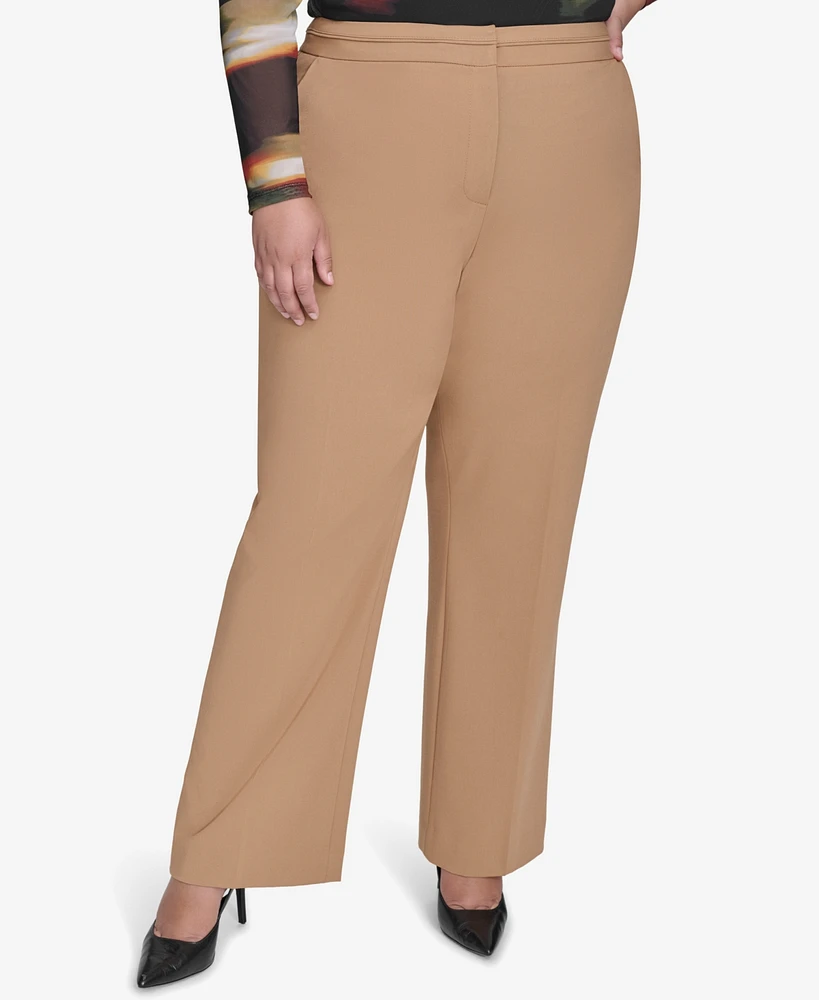 Dkny Plus Seamed Waistband Wide-Leg Pants