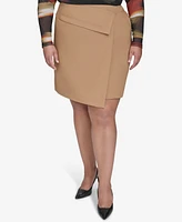 Dkny Plus Faux-Wrap Midi Skirt