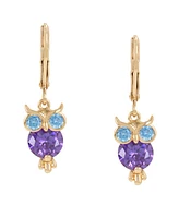 Betsey Johnson Cubic Zirconia Owl Drop Earrings