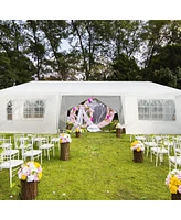 Givimo 10 x 30 Feet Outdoor Canopy Tent with 6 Removable Sidewalls and 2 Doorways