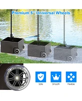 Givimo 150 Pounds Patio Umbrella Base Stand Wheels Planter Outdoor