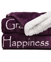 Chanasya Premium Love & Joy Inspiring Gift Throw Blanket - Cozy, Warm and Fluffy Sherpa