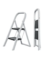 Streamdale Furniture Folding 2-Step Ladder: Space-Saving, Sturdy, and Non-Slip