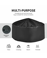 Inolait Outdoor Fire Pit with Bbq Grill and High-temp Resistance Finish