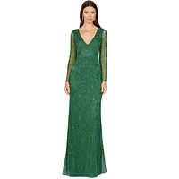 Lara Women's Elegant Long Sleeve Beaded Gown