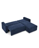 Streamdale Furniture Modular Corduroy 3-Seater Sofa Bed with Storage