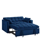 Streamdale Furniture Navy 4-in-1 Loveseat Sofa Bed with Storage