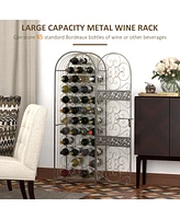 Simplie Fun 45 Bottle Wrought Iron Wine Rack Jail with Lock - Antique Bronze