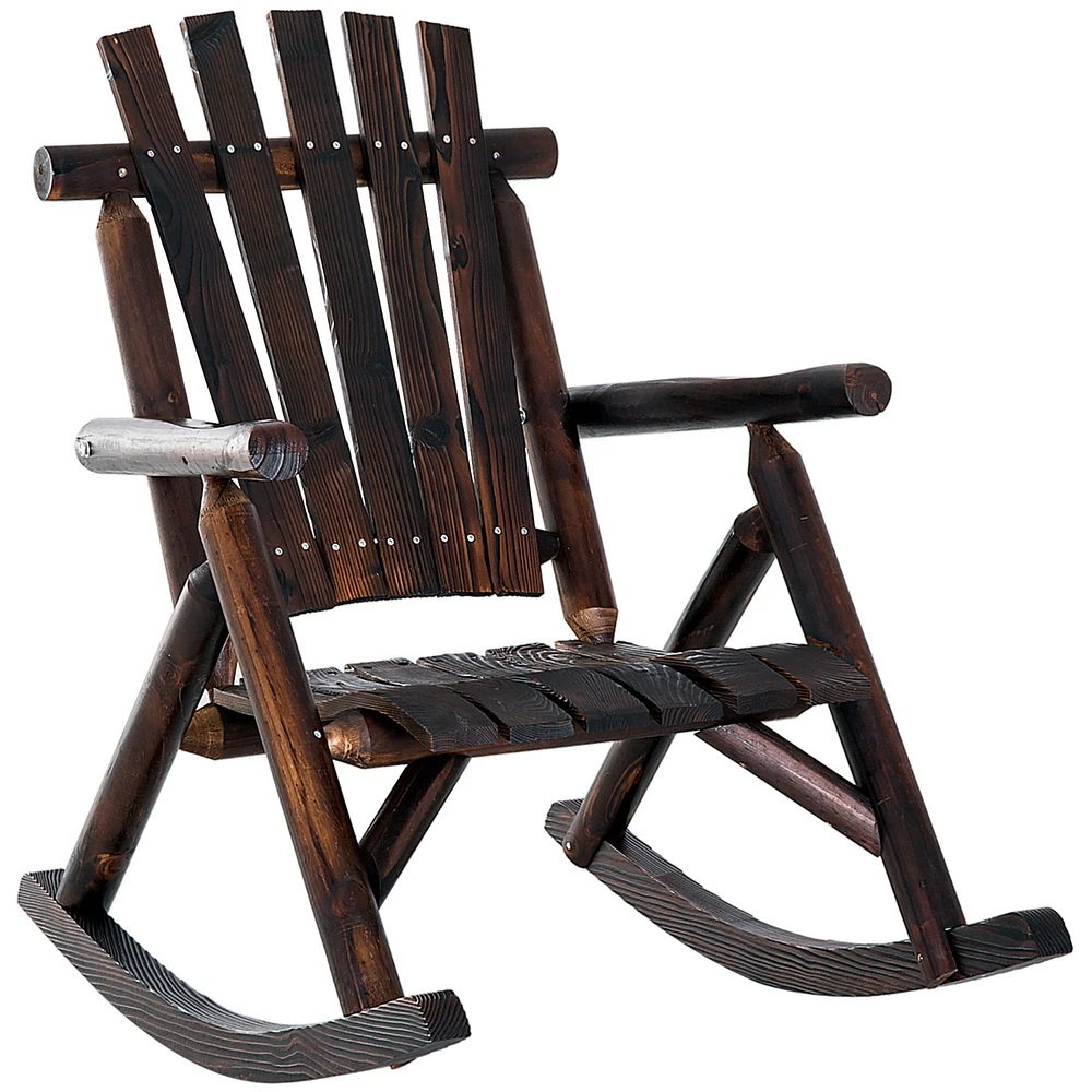 Streamdale Furniture Rustic Adirondack Rocking Chair for Outdoor Comfort