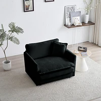 Streamdale Furniture Comfy Single Armchair, Black Chenille Fabric