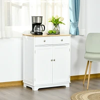 Streamdale Furniture White Sideboard Buffet with Adjustable Shelf and Drawers