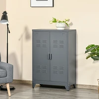 Streamdale Furniture Industrial Steel Storage Cabinet Storage Organizer Gray