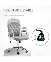 Streamdale Furniture Velvet Office Chair with Padded Arms and Adjustable Height