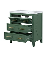 Streamdale Furniture Modern Green Resin Sink Vanity, 30-inch