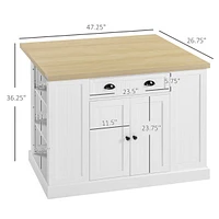 Streamdale Furniture 47" Wood Kitchen Island Cabinet with Storage