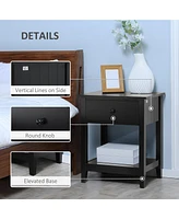 Streamdale Furniture 2-Tier Side Table with Drawer for Bedroom, Living Room