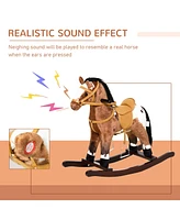 Streamdale Furniture Kids Metal Rocking Horse Toy with Realistic Sounds